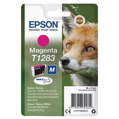 Картридж Epson T1283 (C13T12834012) для Epson S22/SX125, пурпурный
Картридж Epson T1283 (C13T12834012) для Epson S22/SX125, пурпурный
