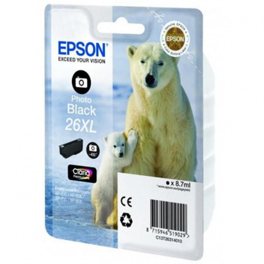 Картридж Epson T2631 (C13T26314012) для Epson XP-600/700/800, фото черный
Картридж Epson T2631 (C13T26314012) для Epson XP-600/700/800, фото черный