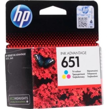 Картридж HP Ink Advantage 651 трехцветный (C2P11AE), Голубой;желтый;пурпурный
Картридж HP Ink Advantage 651 трехцветный (C2P11AE), Голубой;желтый;пурпурный