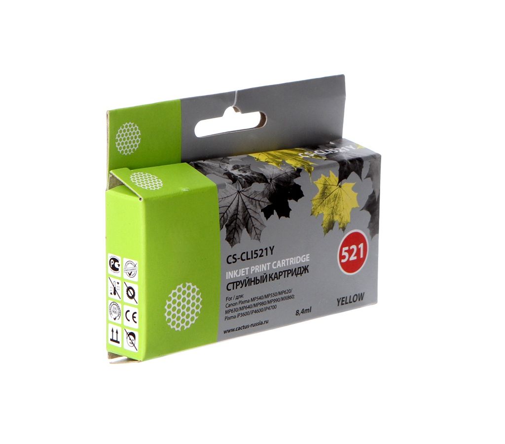 Картридж Cactus CS-CLI521Y желтый
Картридж Cactus CS-CLI521Y желтый