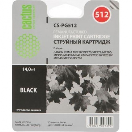 Картридж Cactus CS-PG512 черный
Картридж Cactus CS-PG512 черный