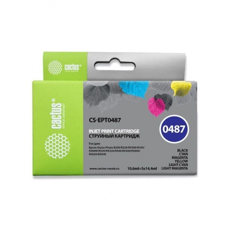 Картридж Cactus CS-EPT0487 черный/голубой/пурпурный/желтый/светло-голубой/светло-пурпурный
Картридж Cactus CS-EPT0487 черный/голубой/пурпурный/желтый/светло-голубой/светло-пурпурный