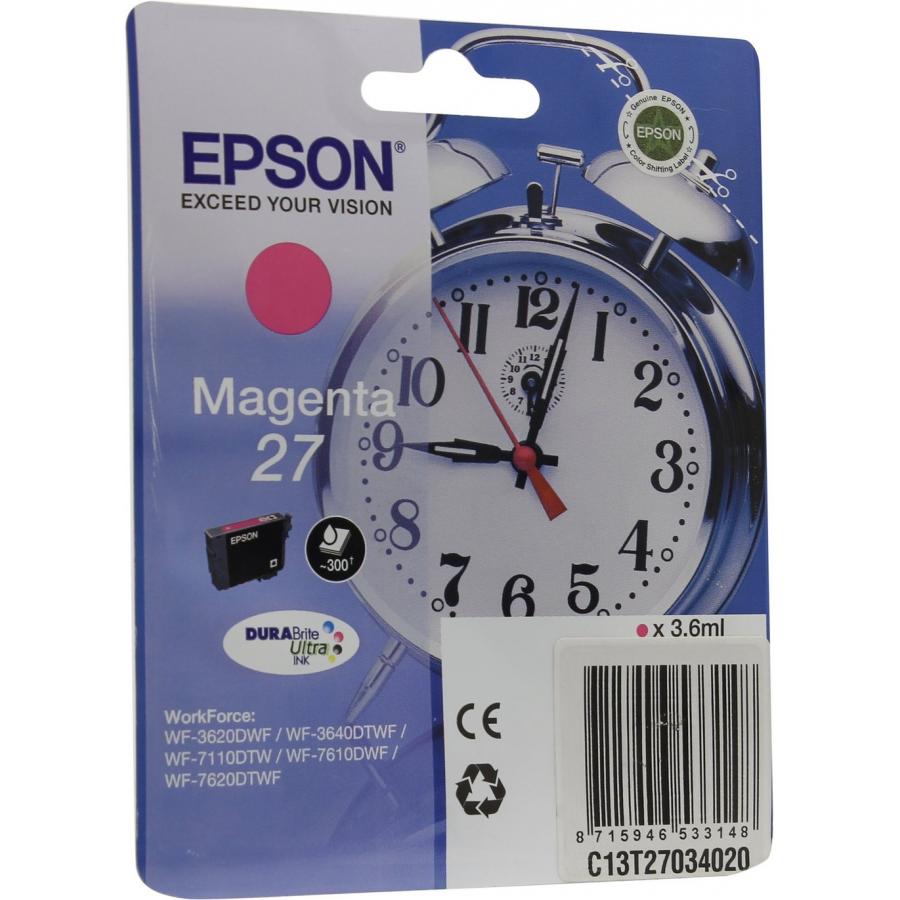 Картридж Epson T2702 (C13T27034022) для Epson WF7110/7610/7620, пурпурный
Картридж Epson T2702 (C13T27034022) для Epson WF7110/7610/7620, пурпурный