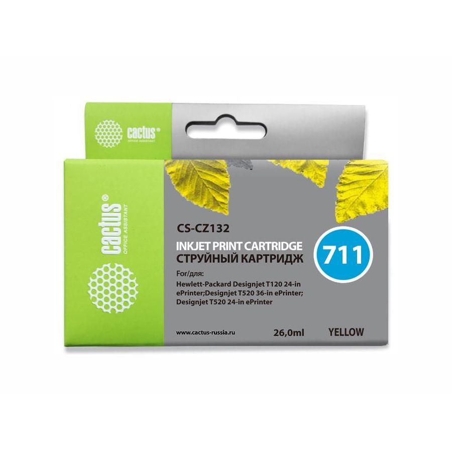 Картридж Cactus CS-CZ132 №711 для HP DJ T120/T520,, желтый
Картридж Cactus CS-CZ132 №711 для HP DJ T120/T520,, желтый