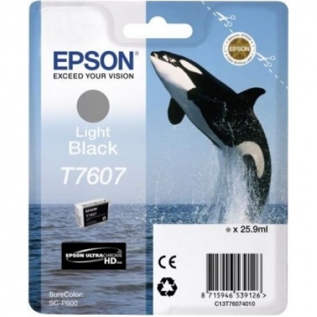 Картридж струйный Epson T7607 C13T76074010 светло-серый (25.9мл) для Epson SureColor SC-P600
Картридж струйный Epson T7607 C13T76074010 светло-серый (25.9мл) для Epson SureColor SC-P600