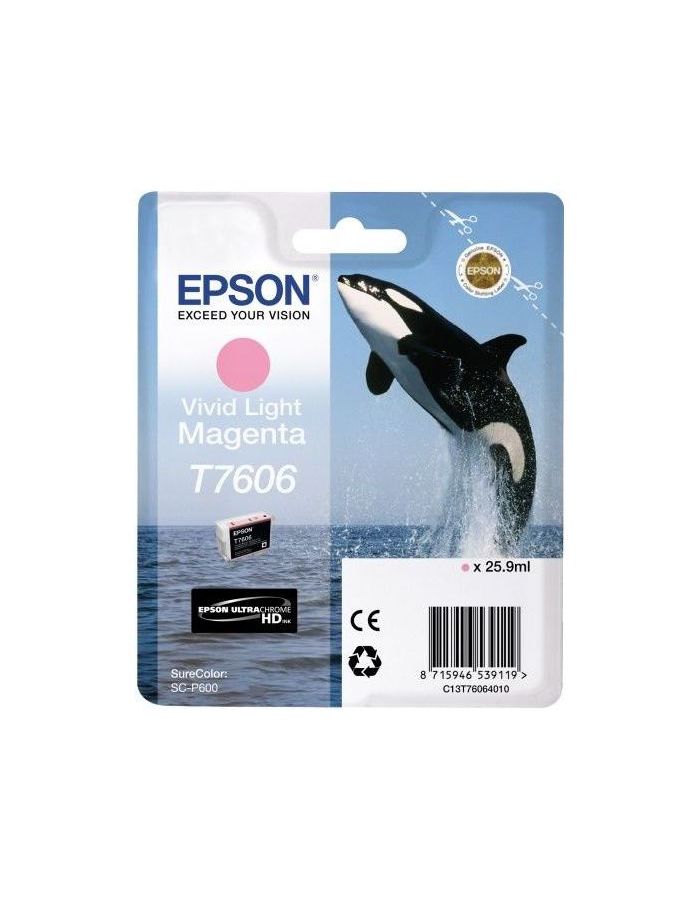 Картридж струйный Epson T7606 C13T76064010 светло-пурпурный (25.9мл) для Epson SureColor SC-P600
Картридж струйный Epson T7606 C13T76064010 светло-пурпурный (25.9мл) для Epson SureColor SC-P600
