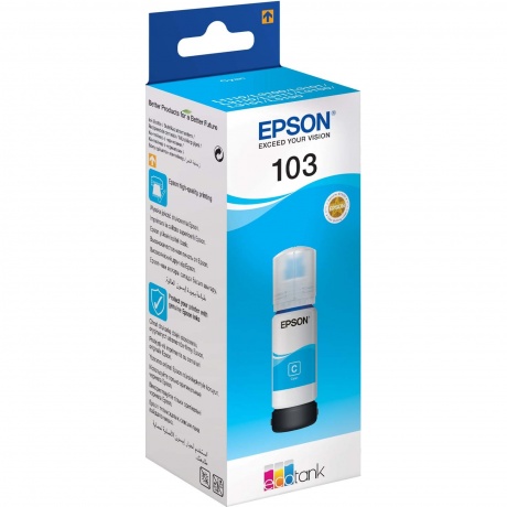 Картридж струйный Epson 103C C13T00S24A голубой (65мл) для Epson L3100/3110/3150
Картридж струйный Epson 103C C13T00S24A голубой (65мл) для Epson L3100/3110/3150
