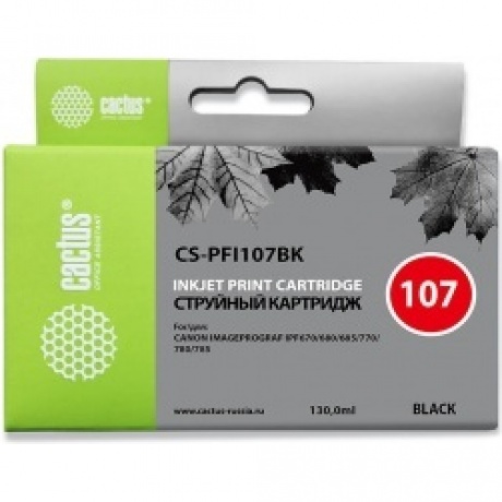 Картридж струйный Cactus CS-PFI107MBK черный матовый (130мл) для Canon IP iPF670/iPF680/iPF685/iPF77
Картридж струйный Cactus CS-PFI107MBK черный матовый (130мл) для Canon IP iPF670/iPF680/iPF685/iPF77