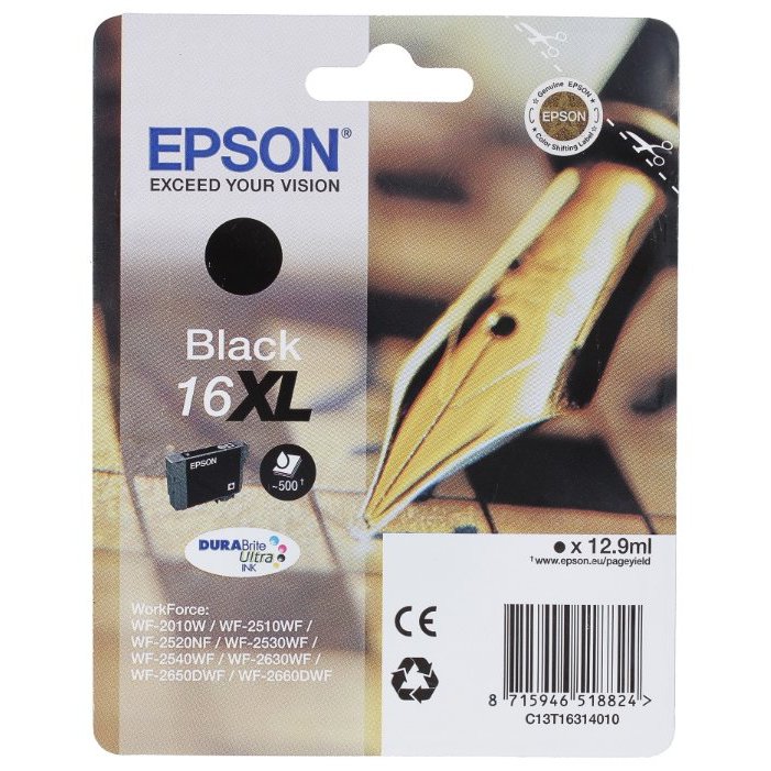 Картридж Epson C13T16314012 16XL черный для WF2010
Картридж Epson C13T16314012 16XL черный для WF2010