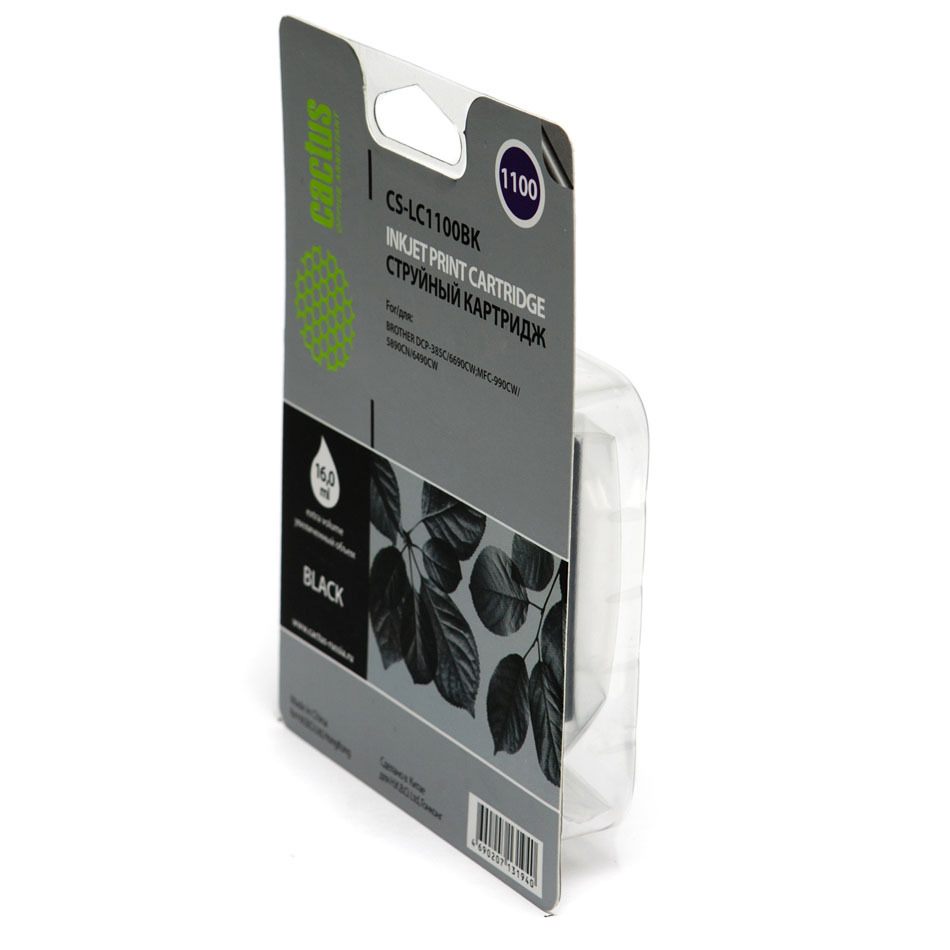 Картридж струйный Cactus CS-LC1100BK черный для Brother DCP-385c/6690cw/MFC-990/5890 (16ml)
Картридж струйный Cactus CS-LC1100BK черный для Brother DCP-385c/6690cw/MFC-990/5890 (16ml)