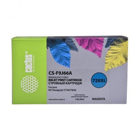 Картридж струйный Cactus 728XL CS-F9J66A пурпурный (130мл) для HP DJ T730/T830
Картридж струйный Cactus 728XL CS-F9J66A пурпурный (130мл) для HP DJ T730/T830