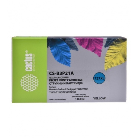 Картридж струйный Cactus №727 CS-B3P21A желтый (130мл) для HP DJ T920/T1500/T2530
Картридж струйный Cactus №727 CS-B3P21A желтый (130мл) для HP DJ T920/T1500/T2530