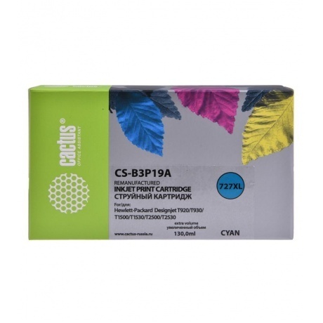 Картридж струйный Cactus №727 CS-B3P19A голубой (130мл) для HP DJ T920/T1500
Картридж струйный Cactus №727 CS-B3P19A голубой (130мл) для HP DJ T920/T1500