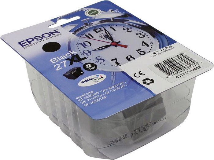 Картридж EPSON T2711 черный повышенной емкости для WF-7110/7610/7620
Картридж EPSON T2711 черный повышенной емкости для WF-7110/7610/7620