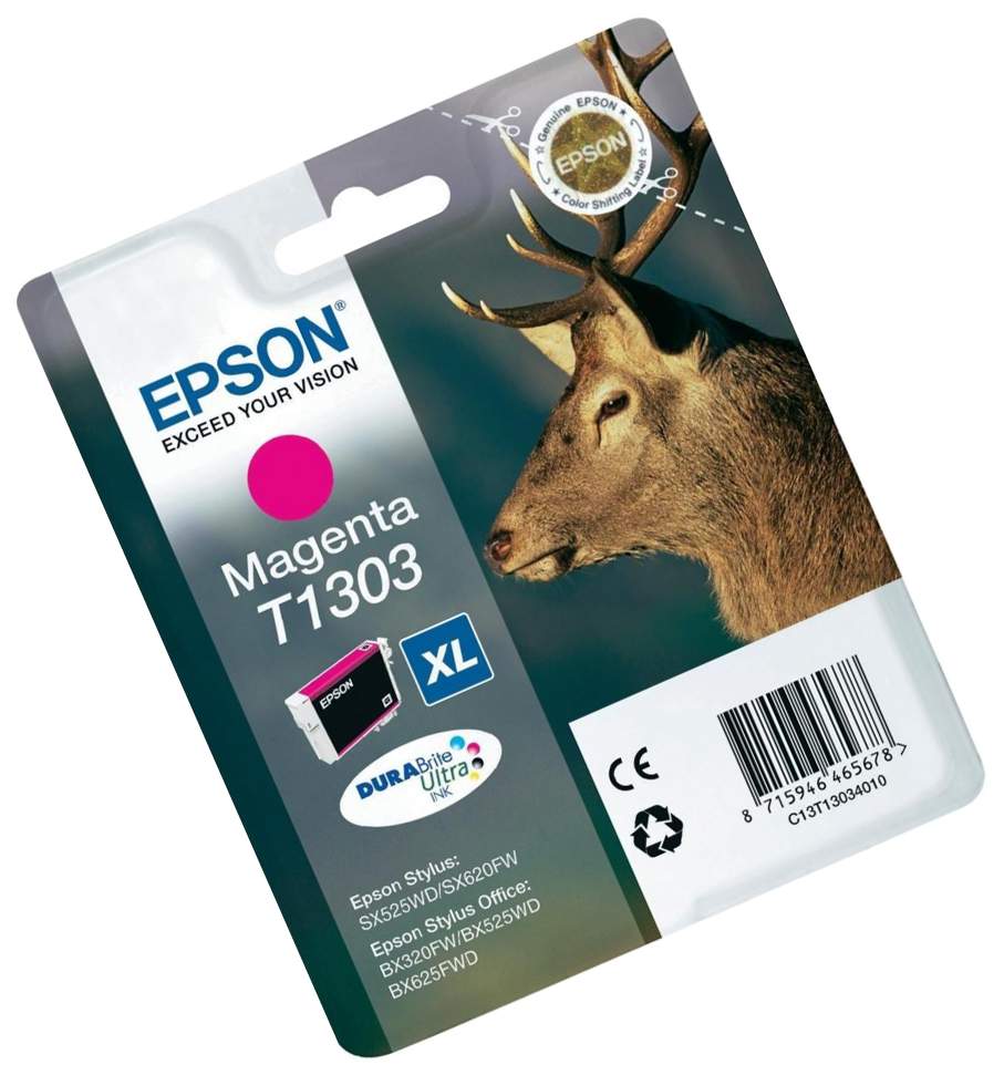 Картридж EPSON T1303 пурпурный экстраповышенной емкости для SX525/SX620/BX320/BX625
Картридж EPSON T1303 пурпурный экстраповышенной емкости для SX525/SX620/BX320/BX625