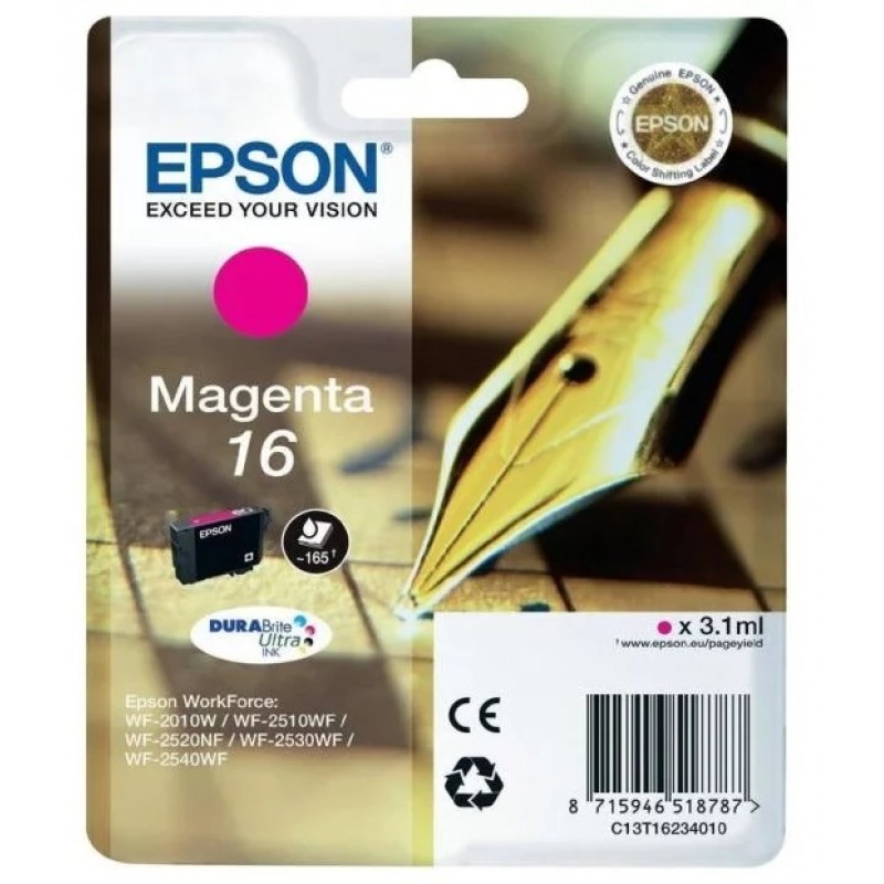 Картридж струйный Epson T1623 (C13T16234012) 
Картридж струйный Epson T1623 (C13T16234012)