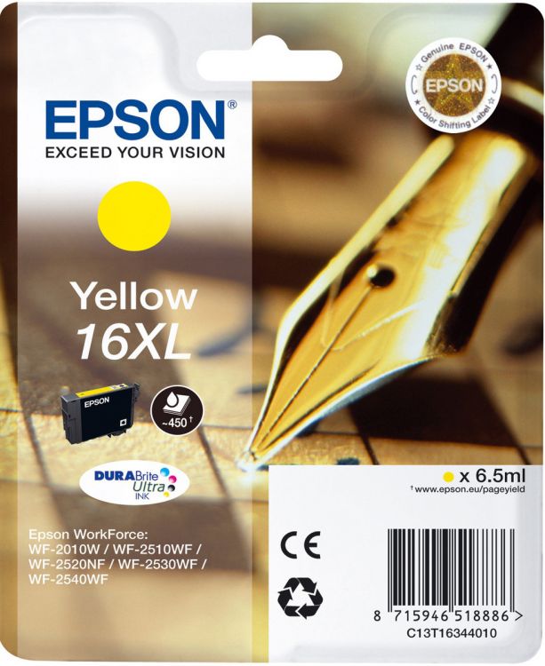 Картридж струйный Epson T1634 (C13T16344012), Желтый
Картридж струйный Epson T1634 (C13T16344012), Желтый