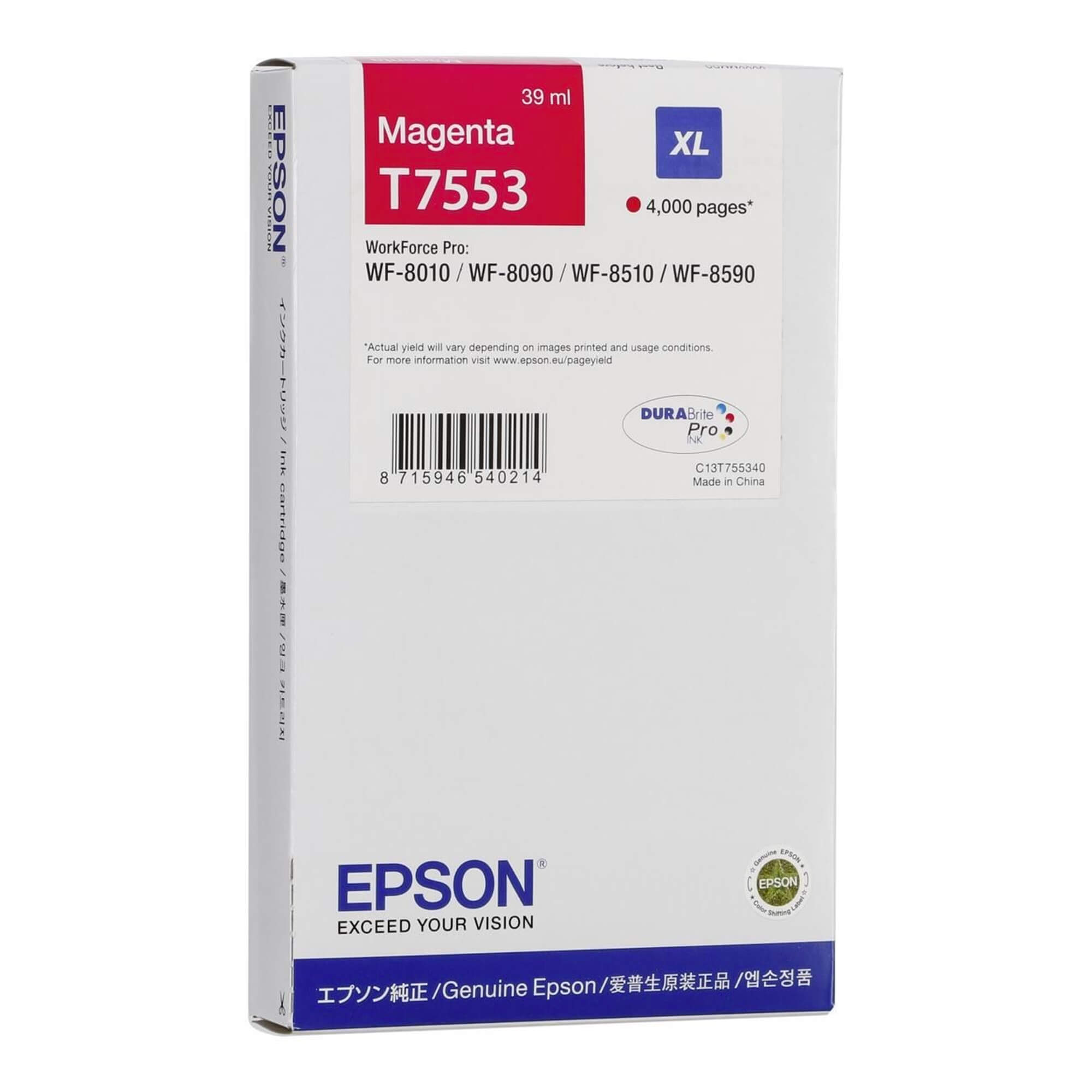 Картридж струйный Epson T7553 (C13T755340), Пурпурный
Картридж струйный Epson T7553 (C13T755340), Пурпурный