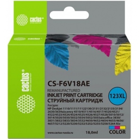 Картридж струйный Cactus CS-F6V18AE многоцветный
Картридж струйный Cactus CS-F6V18AE многоцветный