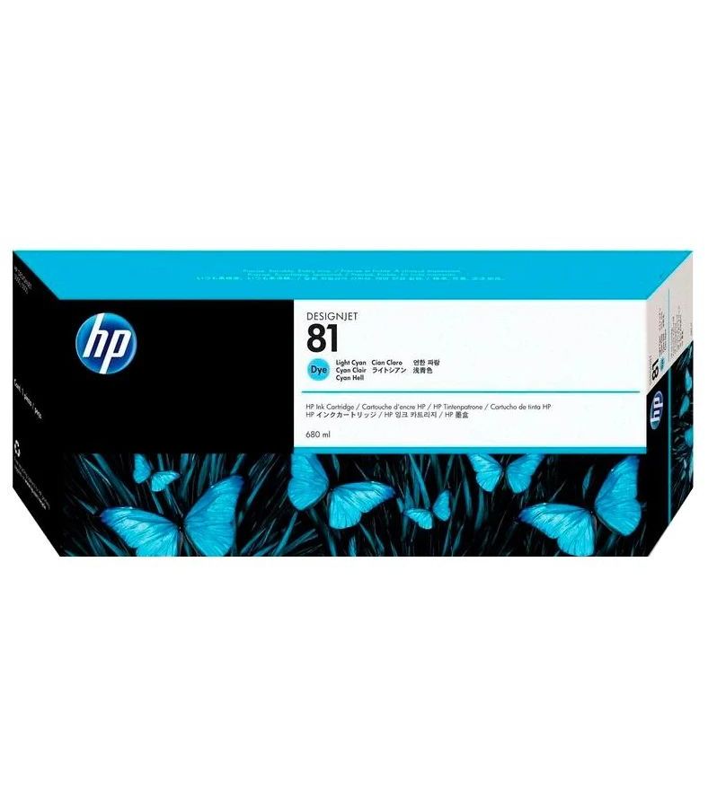 Картридж HP 81 струйный голубой (680 мл)
Картридж HP 81 струйный голубой (680 мл)