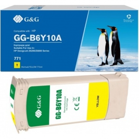 Картридж струйный G&G GG-B6Y10A 771C желтый (775мл) для HP DesignJet Z6200
Картридж струйный G&G GG-B6Y10A 771C желтый (775мл) для HP DesignJet Z6200