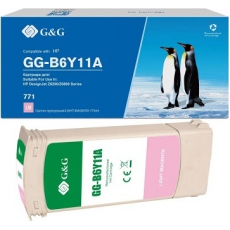 Картридж струйный G&G GG-B6Y11A 771C светло-пурпурный (775мл) для HP DesignJet Z6200
Картридж струйный G&G GG-B6Y11A 771C светло-пурпурный (775мл) для HP DesignJet Z6200