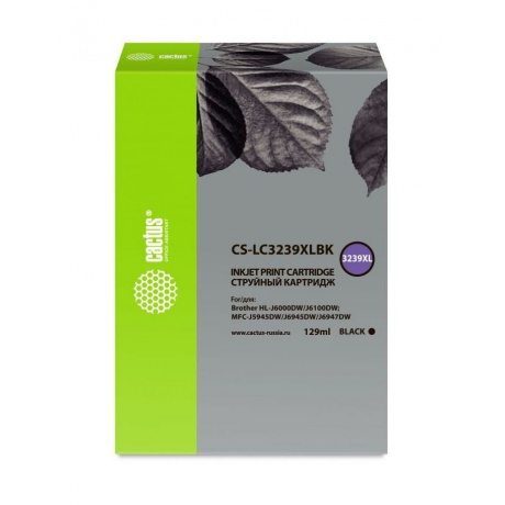 Картридж струйный Cactus CS-LC3239XLBK черный (129мл) для Brother HL-J6000DW/J6100DW
Картридж струйный Cactus CS-LC3239XLBK черный (129мл) для Brother HL-J6000DW/J6100DW