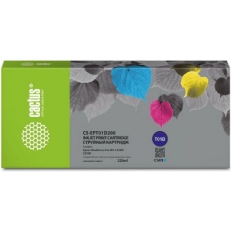 Картридж струйный Cactus CS-EPT01D200 T01D2 голубой (220мл) для Epson WorkForce Pro WF-C529R/C529RDTW/C529RDTW EPP
Картридж струйный Cactus CS-EPT01D200 T01D2 голубой (220мл) для Epson WorkForce Pro WF-C529R/C529RDTW/C529RDTW EPP