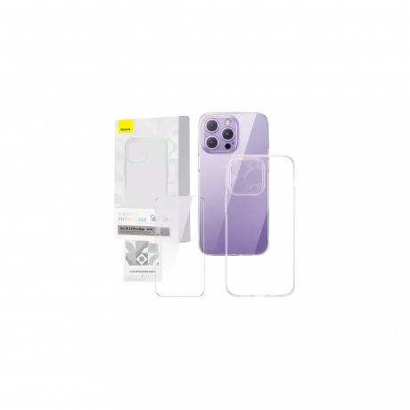 Чехол Baseus Corning Series для iPhone 14 Pro Max + защитное стекло 2шт Transparent/прозрачный (P60112202201-03)
Чехол Baseus Corning Series для iPhone 14 Pro Max + защитное стекло 2шт Transparent/прозрачный (P60112202201-03)