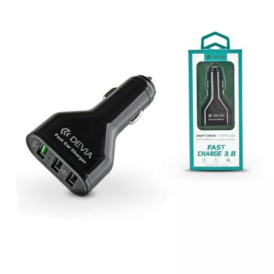 Автомобильное зарядное устройство Devia Swift Drive Car Charger 3USB QC3.0 - Black
Автомобильное зарядное устройство Devia Swift Drive Car Charger 3USB QC3.0 - Black