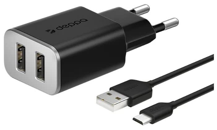 Сетевое зарядное устройство Deppa 2.4A+microUSB black
Сетевое зарядное устройство Deppa 2.4A+microUSB black