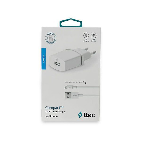 Сетевое зарядное устройство ТTEC Quantum+8pin MFI 1A white
Сетевое зарядное устройство ТTEC Quantum+8pin MFI 1A white
