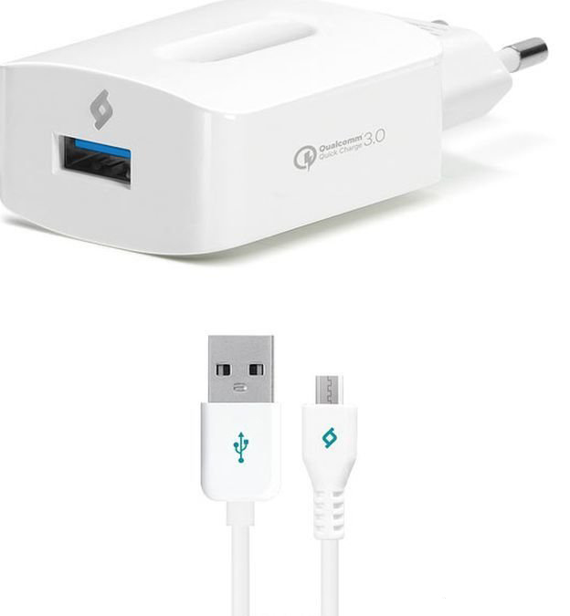 Сетевое зарядное устройство ТTEC Speed QC3.0+microUSB white
Сетевое зарядное устройство ТTEC Speed QC3.0+microUSB white