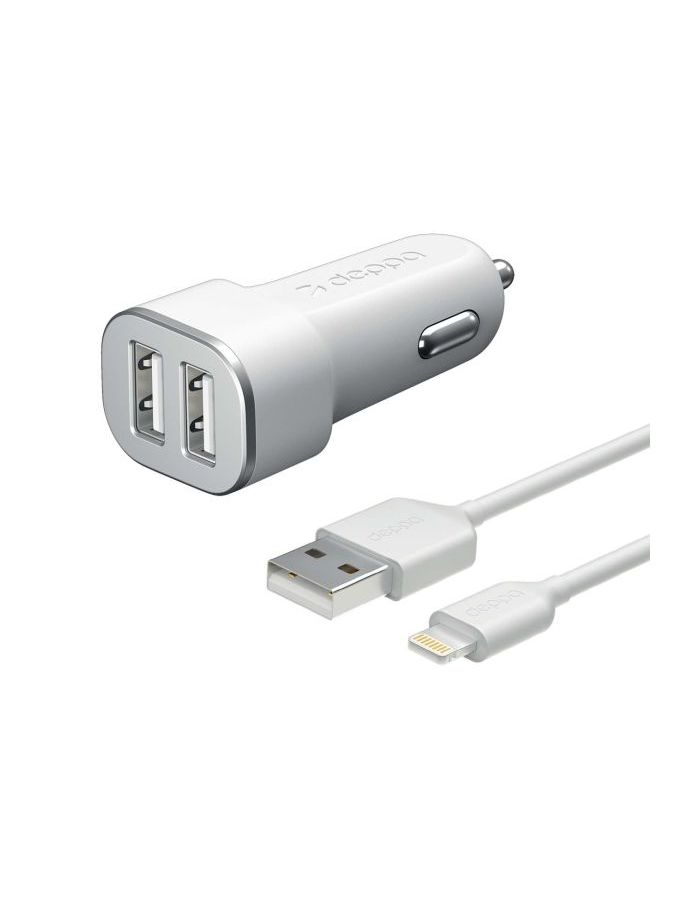 Автомобильное зарядное устройство Deppa 2 USB 2.4А + кабель Lightning MFI белый 11291
Автомобильное зарядное устройство Deppa 2 USB 2.4А + кабель Lightning MFI белый 11291