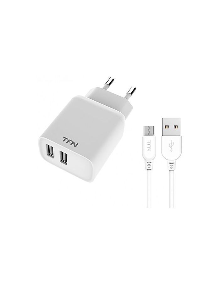 Сетевое зарядное устройство TFN 2 RAPID 2.4A+microUSB white
Сетевое зарядное устройство TFN 2 RAPID 2.4A+microUSB white