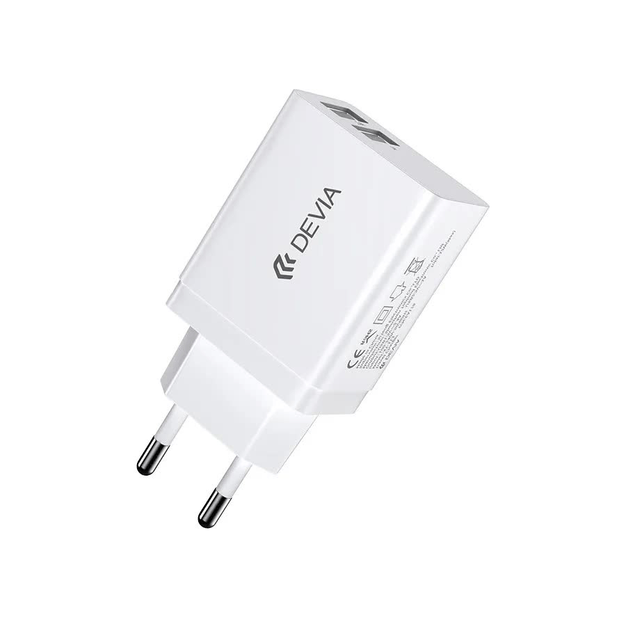 Сетевое зарядное устройство Devia Smart Series 2 USB Charger - White, Белый
Сетевое зарядное устройство Devia Smart Series 2 USB Charger - White, Белый