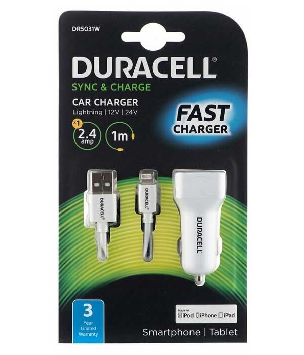 Автомобильное зарядное устройство Duracell 1USB, 2.4А, Fast charger, белый + кабель lightning MFI 1м, DR5031W-RU
Автомобильное зарядное устройство Duracell 1USB, 2.4А, Fast charger, белый + кабель lightning MFI 1м, DR5031W-RU