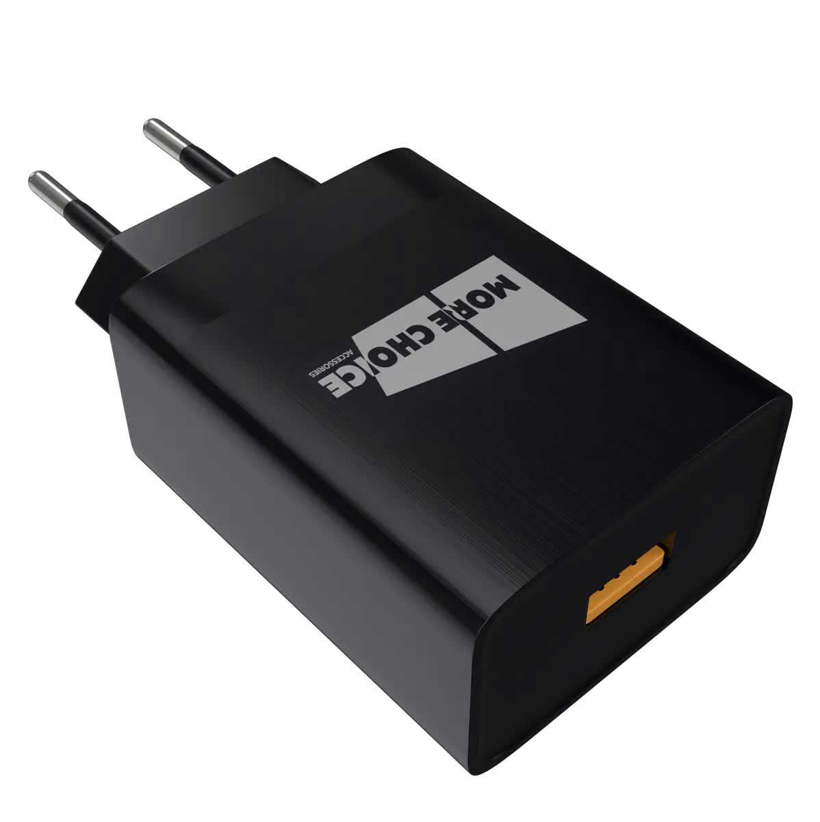 Сетевое зарядное устройство More choice NC52QC Black 1USB 3.0A QC3.0
Сетевое зарядное устройство More choice NC52QC Black 1USB 3.0A QC3.0