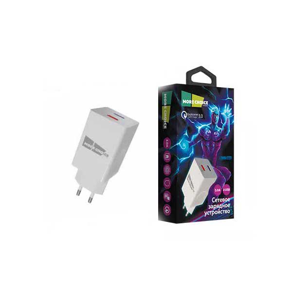 Сетевое зарядное устройство More choice Smart 2USB 3.0A QC3.0 NC55QC (White)
Сетевое зарядное устройство More choice Smart 2USB 3.0A QC3.0 NC55QC (White)