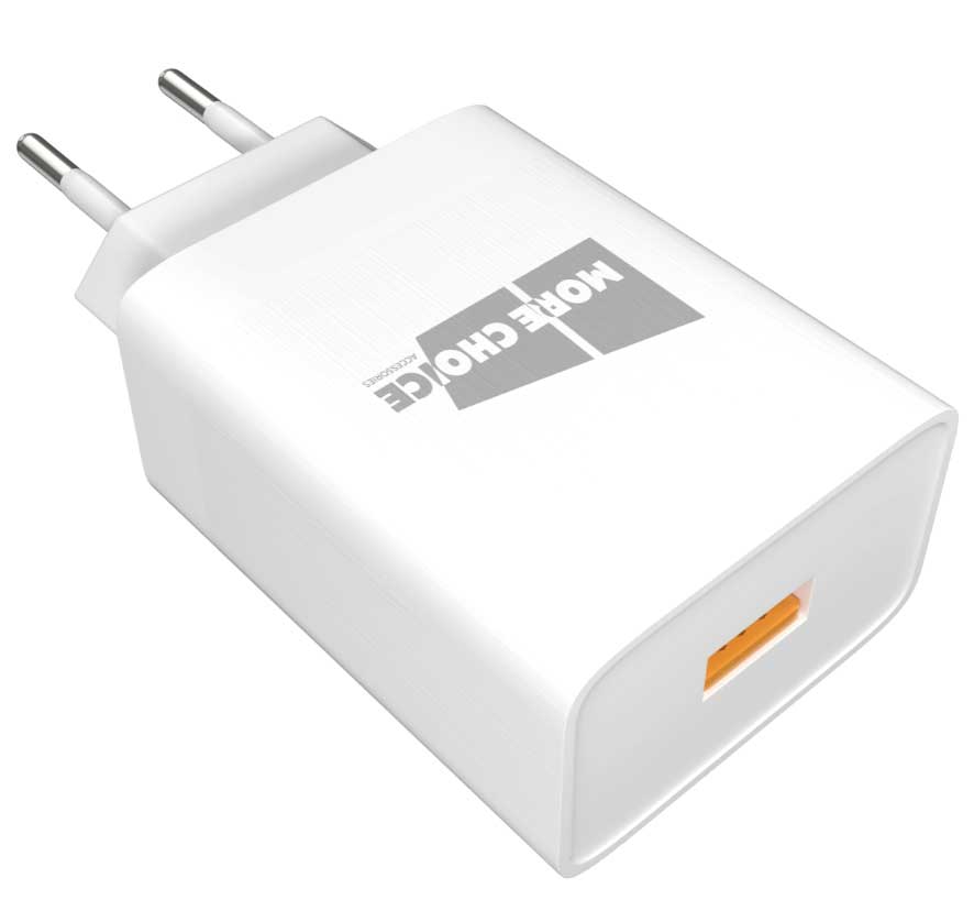 Сетевое зарядное устройство More choice 1USB 3.0A QC3.0 NC52QC (White)
Сетевое зарядное устройство More choice 1USB 3.0A QC3.0 NC52QC (White)