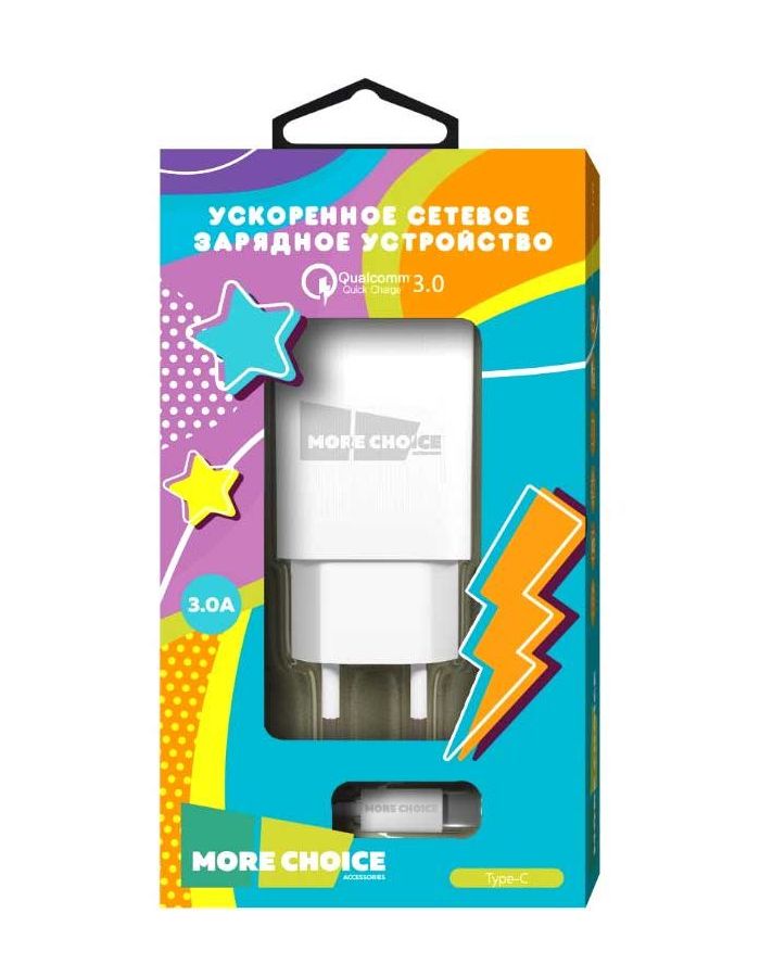 Сетевое зарядное устройство More choice 1USB 3.0A QC3.0 для Type-C NC52QCa (White)
Сетевое зарядное устройство More choice 1USB 3.0A QC3.0 для Type-C NC52QCa (White)