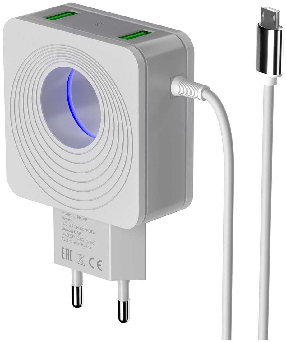 Сетевое зарядное устройство More choice 2USB 2.4A для Type-C NC48a (White)
Сетевое зарядное устройство More choice 2USB 2.4A для Type-C NC48a (White)