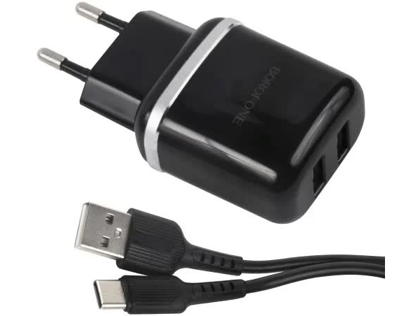 Сетевое зарядное устройство+кабель Type-C Borofone BA25A Outstanding, 2USB, 2.4A, черный (04214)
Сетевое зарядное устройство+кабель Type-C Borofone BA25A Outstanding, 2USB, 2.4A, черный (04214)