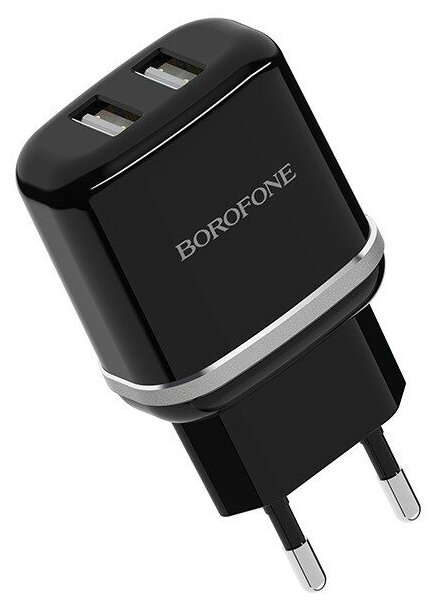 Сетевое зарядное устройство Borofone BA25A Outstanding, 2USB, 2.4A, черный (04153)
Сетевое зарядное устройство Borofone BA25A Outstanding, 2USB, 2.4A, черный (04153)