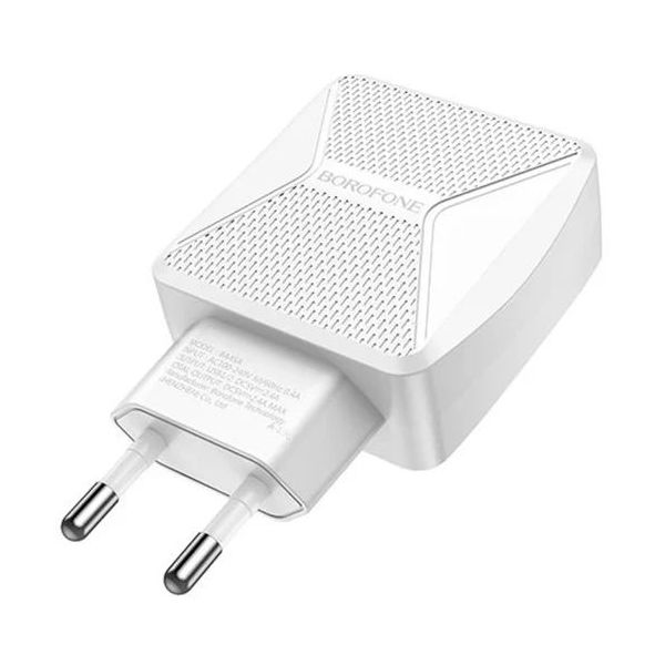 Сетевое зарядное устройство Borofone BA45A Max Power, 2USB, белый (26353)
Сетевое зарядное устройство Borofone BA45A Max Power, 2USB, белый (26353)