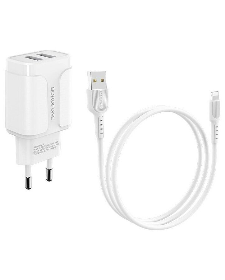 Сетевое зарядное устройство+кабель Micro-USB Borofone BA37A Speedy, 2USB, 2.4A, белый (16088)
Сетевое зарядное устройство+кабель Micro-USB Borofone BA37A Speedy, 2USB, 2.4A, белый (16088)