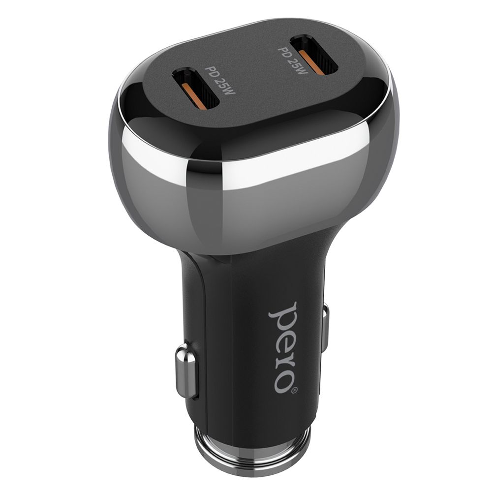 Автомобильное зарядное устройство PERO AC06 USB-C PD + USB-C PD, 50W, черное
Автомобильное зарядное устройство PERO AC06 USB-C PD + USB-C PD, 50W, черное