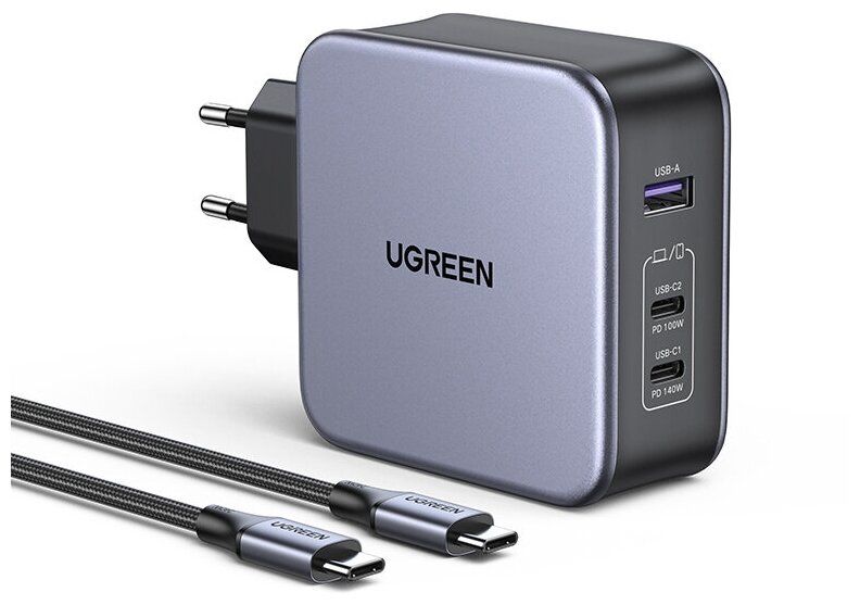 Сетевое зарядное устройство UGREEN CD289 (90549) Nexode USB-A+2*USB-C 140W Black
Сетевое зарядное устройство UGREEN CD289 (90549) Nexode USB-A+2*USB-C 140W Black