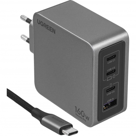 Сетевое зарядное устройство Ugreen X763 Space Gray (25877)
Сетевое зарядное устройство Ugreen X763 Space Gray (25877)