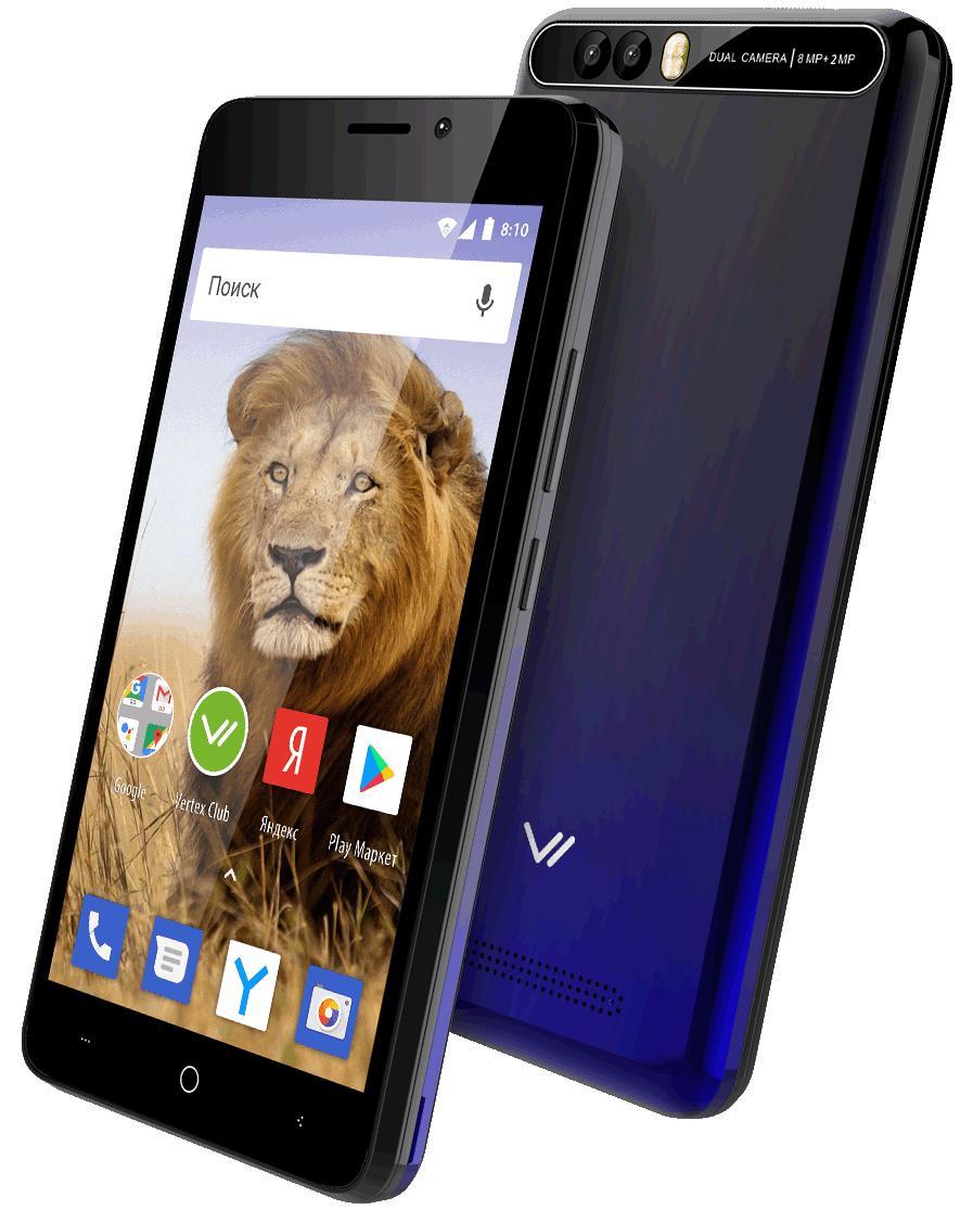 Смартфон Vertex Impress Lion dual cam 3G D.Blue, Синий
Смартфон Vertex Impress Lion dual cam 3G D.Blue, Синий
